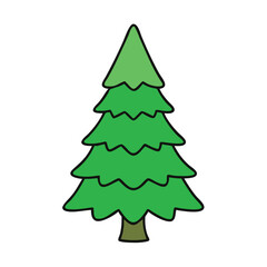 Illustration of green christmas tree drawing for holiday season decoration and design elements vector art