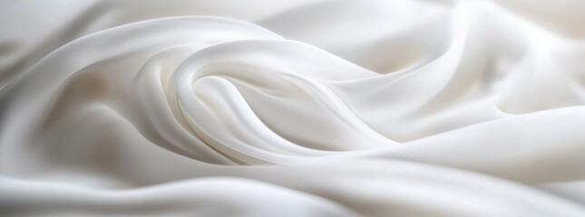 Obraz premium Close Up Of White Silk Fabric With Soft Folds And Gentle Light Creating A Luxurious Feel