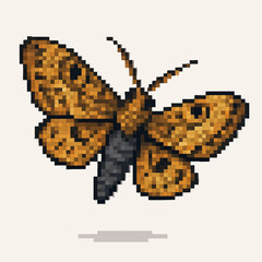 Fototapeta premium Pixelated butterfly with intricate wing patterns, perfect for design projects and artistic concepts.