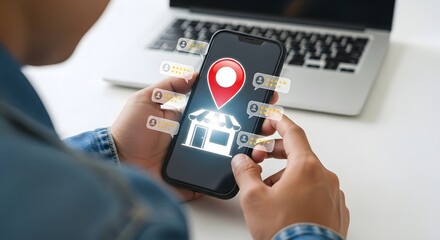 Customer Reviews on Mobile Phone Showing Bank Location