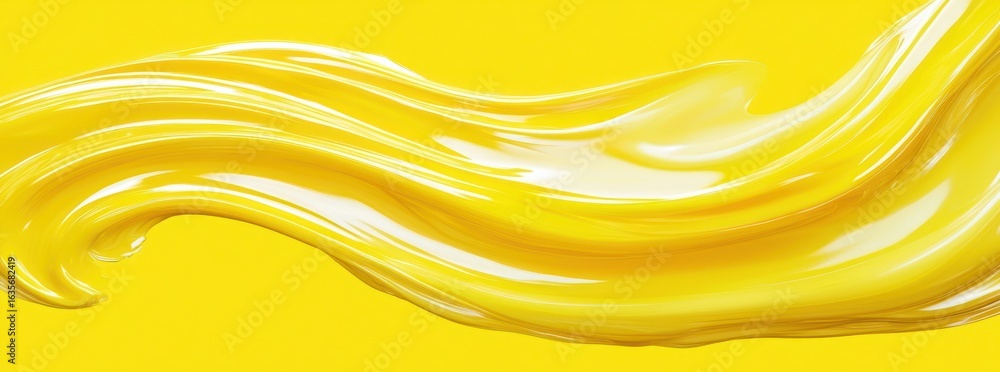 Poster abstract yellow wave on yellow background with smooth curves and textured surface