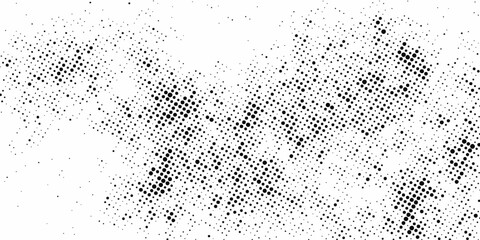 Abstract black and white halftone dot pattern Vecto style black grunge brush stroke abstract background