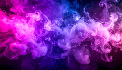 Obraz premium Colorful smoke swirls on dark background.