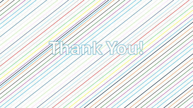 Colorful Diagonal Stripes &ldquo;Thank You&rdquo; Slide Background