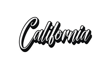 California hand lettering design calligraphy vector, California text vector trendy typography design
