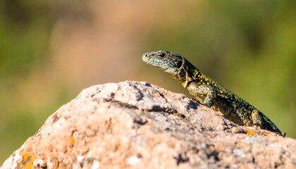 Naklejka premium Lizard on a rock