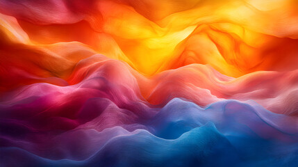 Fototapeta premium Colorful undulating fabric creating an abstract landscape