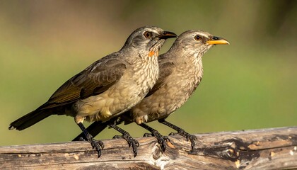 Two birds perched on a branch
