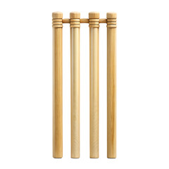 Cricket Wicket Isolated on White Background Cutout