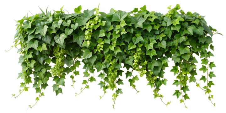 Twisted wild ivy plant, nature frame jungle border, isolated on white background, clipping path, cut-out,	

