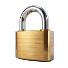 Lock Padlock Shut Isolated on White Background Cutout