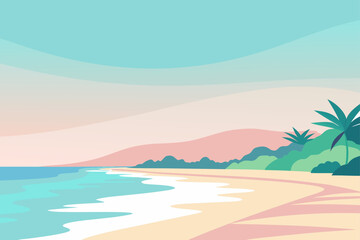 Fototapeta premium Minimal Beach Background With Pastel Tones