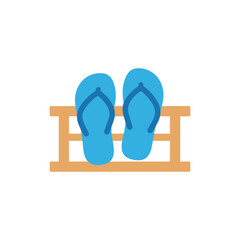 Colorful flip flops left on porch icon no white color