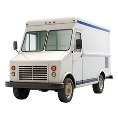 Mail Truck Delivery Isolated on White Background Cutout