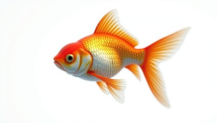 Detailed side view of a goldfish.
