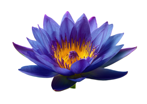 Vibrant blue-purple lotus flower, close-up