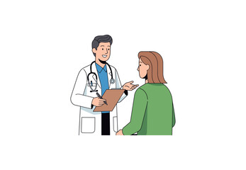 Doctor consulting patient, healthcare discussion, medical appointment