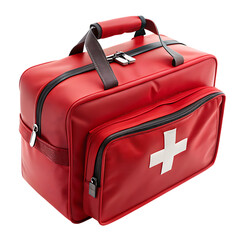 Medical Bag Red Isolated on White Background Cutout