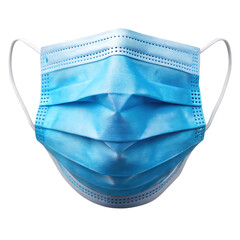 Medical Mask Blue Isolated on White Background Cutout