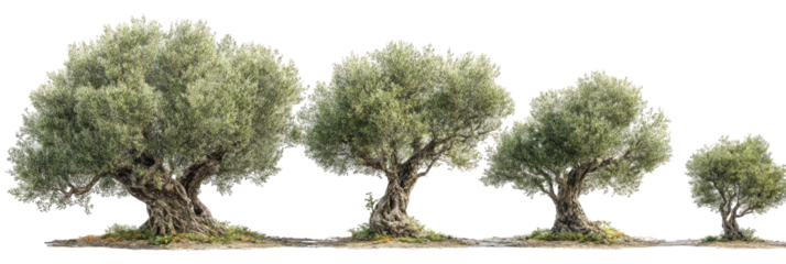 Olive trees of varying ages