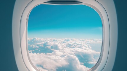 Airplane window view of cloudscape