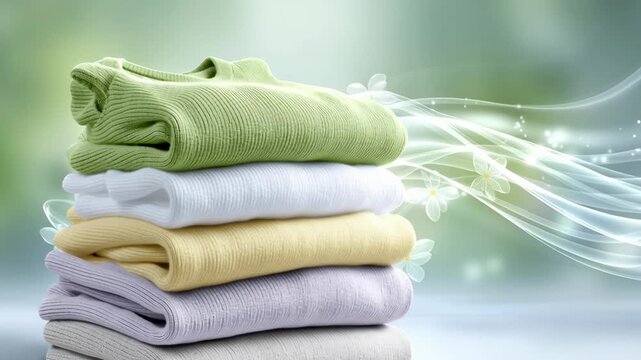 stack of colorful towels