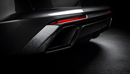 Dark car rear bumper detail