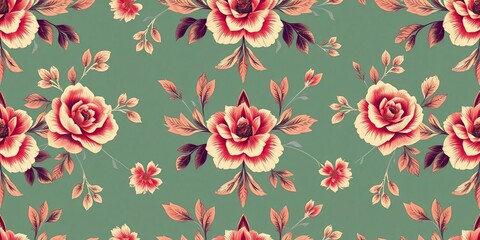 Obraz premium Elegant floral seamless pattern, ornate vintage texture ideal for wedding invitations & gift wrap, design, delicate pattern