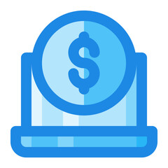 business laptop blue filled icon