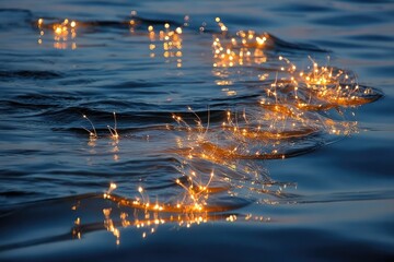 Lights Reflected In Water At Night