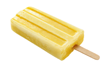Yellow popsicle with three vertical grooves