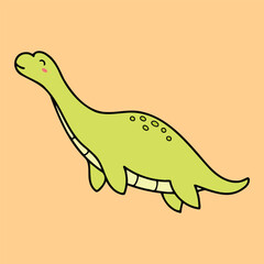 Cute and Kawaii Dinosaur Doodle - Nursery Illustration