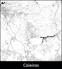 Caieiras city map, Brazil - Topographic vector map poster