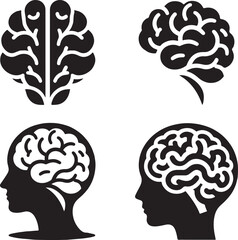 Vector illustration of a human brain with a tree, symbolizing intelligence and connection
