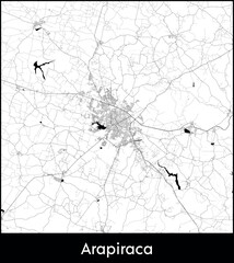 Arapiraca city map, Brazil - Topographic vector map poster
