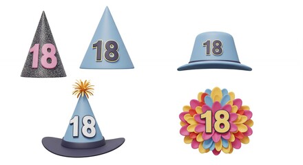 Birthday hats for 18th celebration