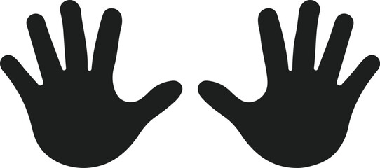 Obraz premium Two black silhouette hands with fingers vector