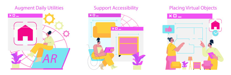 Augmented Reality Daily Utilities Vector Illustration