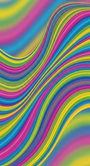 Vibrant flowing ribbons of color create a mesmerizing and cheerful visual symphony