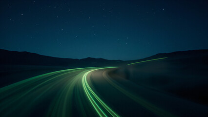 Fototapeta premium Traffic lights in evening dusk.