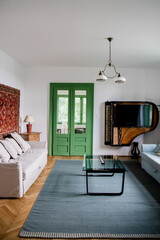 Modern interior of cozy, light livingroom