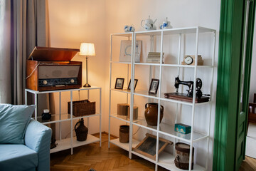 Modern interior of cozy, light livingroom