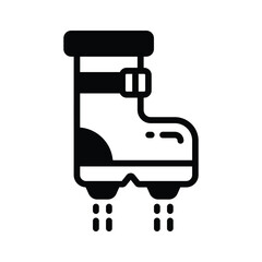 A captivating glyph icon of flying astronaut boot