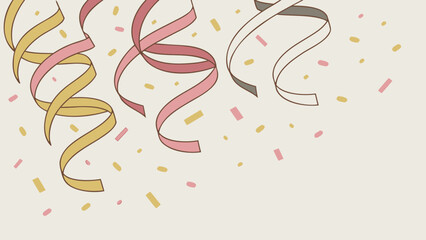 Confetti Burst Explosion with Gold, Pink, and Silver Ribbons and Glitter – Festive Vector Art and PNG Clip Art for Birthday and Celebration Overlays