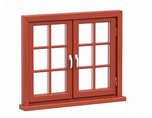 window 3d rendering isolated on white background cartoon plastic style icon