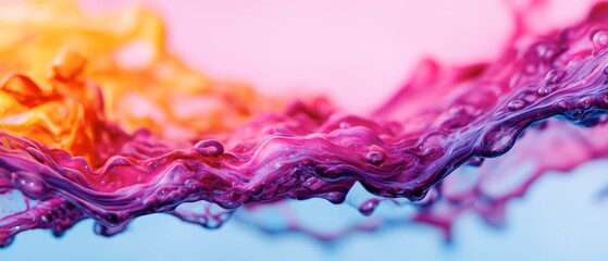 Vibrant Abstract Waves of Colorful Liquid Splashing in Motion