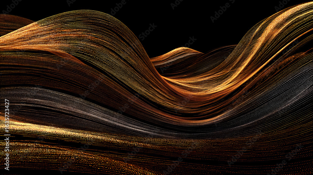 Aufkleber elegant flowing ribbons of shimmering bronze and copper creating a luxurious abstract background wit