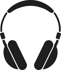 Obraz premium Black and White Illustration of Modern Headphones Silhouette