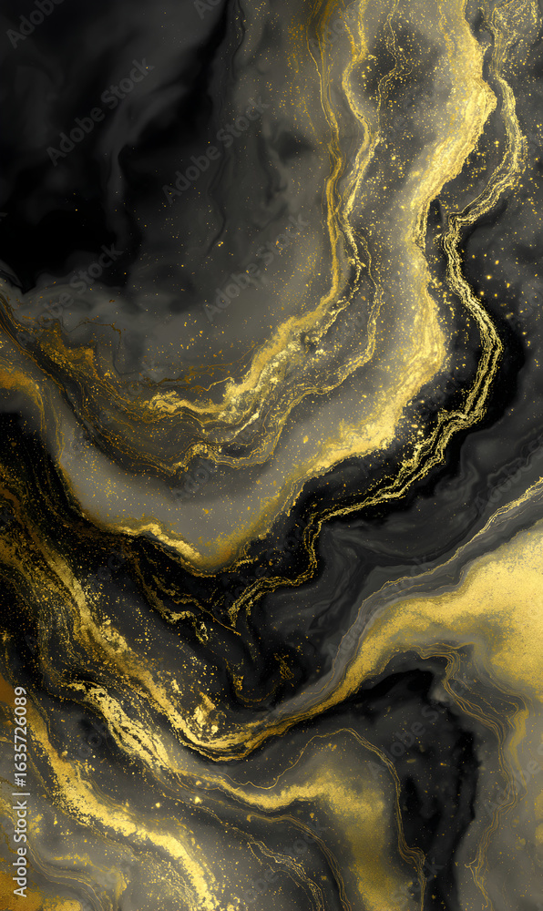 Poster elegant black and gold marble texture pattern a sophisticated abstract design for backgrounds and wa