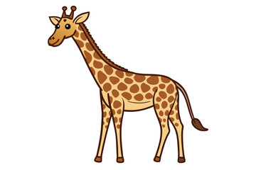 Vector art of cute cartoon giraffe isolated on white background